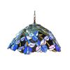 Image 4 : Tiffany Style Iris Stained Art Glass Hanging Pendant Light