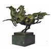 Image 3 : 20thc Modern Signed Galloping Horses Bronze Sculpture