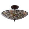 Image 2 : Transitional Mosaic Stone Semi-flush Ceiling Fixture Light