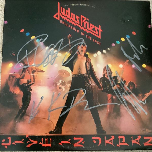 Signed Judas Priest Unleashed In The East Album Cover