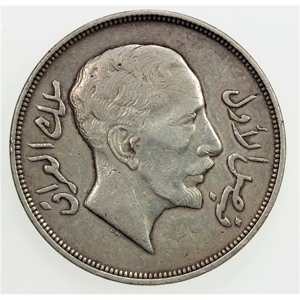 IRAQ: Faisal I, 1921-1933, AR riyal, 1932/AH1350. VF-EF