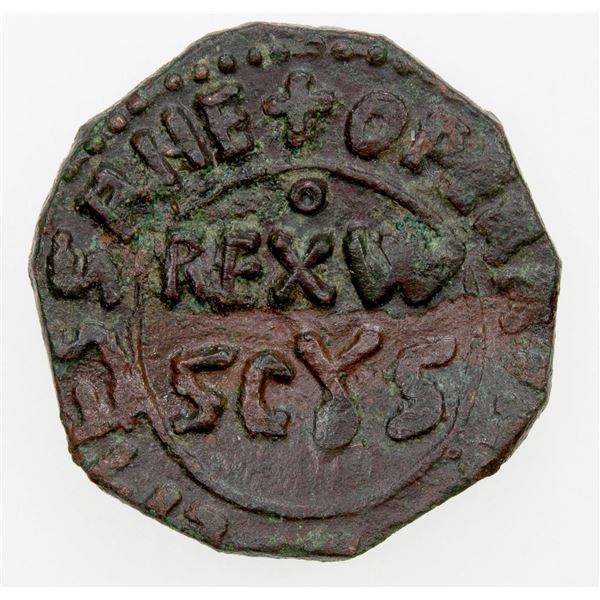 ITALIAN STATES: SICILY: William II, 1166-1189, AE follaro (1.61g), Messina. EF