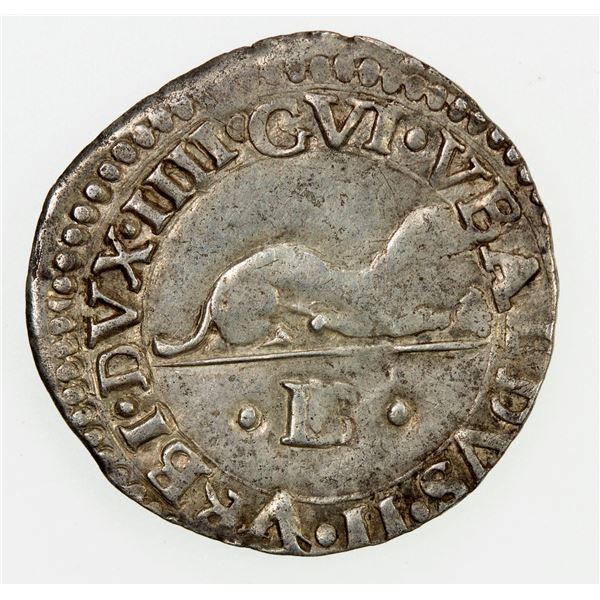 ITALIAN STATES: URBINO: Guidobaldo II, 1538-1574, AR armellino (1.06g), ND. VF