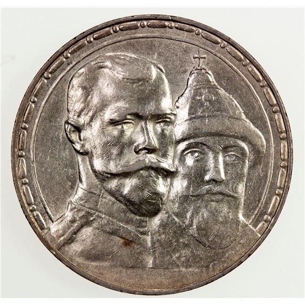 RUSSIAN EMPIRE: Nicholas II, 1894-1917, AR rouble, 1913, BC mintmaster, UNC