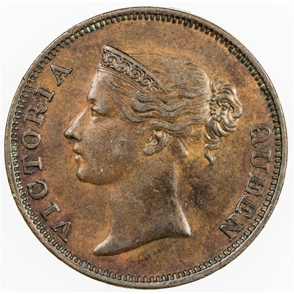 STRAITS SETTLEMENTS: Victoria, 1837-1867, AE cent, 1845. EF