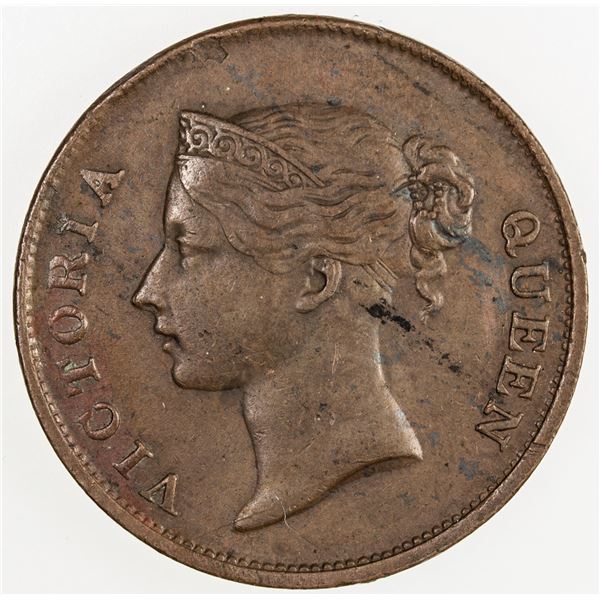 STRAITS SETTLEMENTS: Victoria, 1837-1867, AE cent, 1862. EF