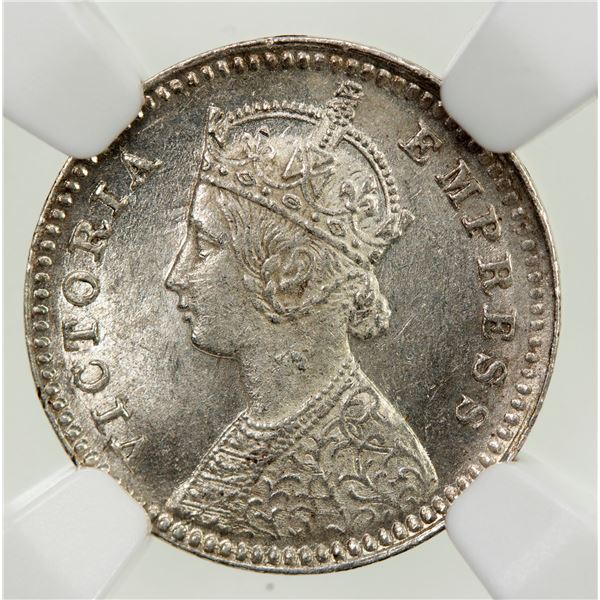 BRITISH INDIA: Victoria, Empress, 1876-1901, AR 2 annas, 1878(c)