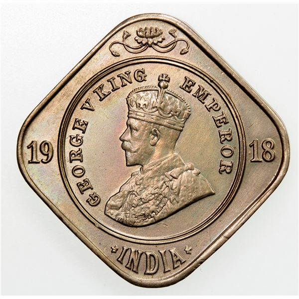 BRITISH INDIA: George V, 1910-1936, 2 annas, 1918(c). AU
