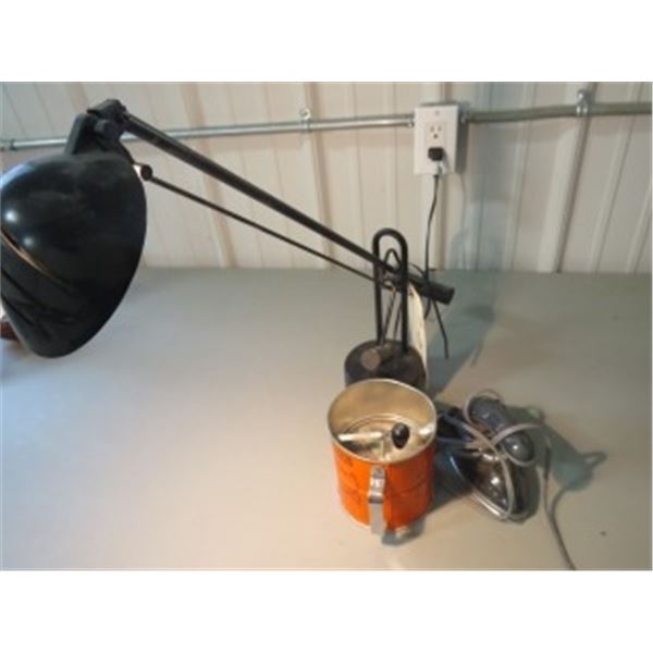 DESK LAMP, TRAVEL IRON, & SIFTER