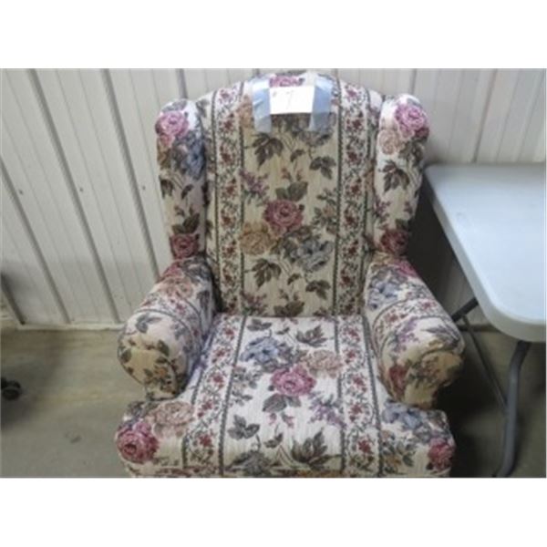 FLORAL WING BACK CHAIR
