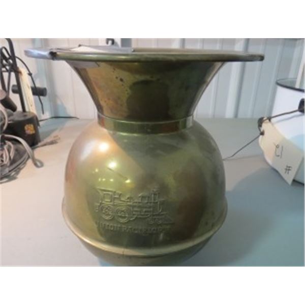 COLLECTIBLE:  BRASS "UNION PACIFIC" SPITOON