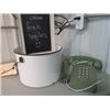 Image 1 : OLD PHONE, ENAMEL POT, FREE SMILES SIGN