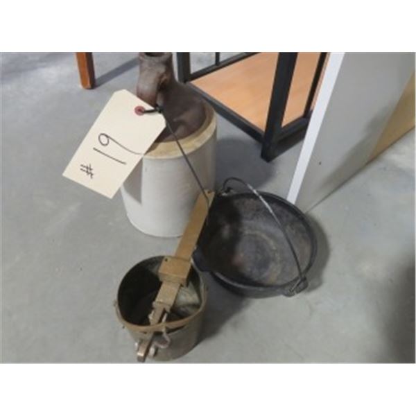 COPPER POT, SCALE, JUG, & POT