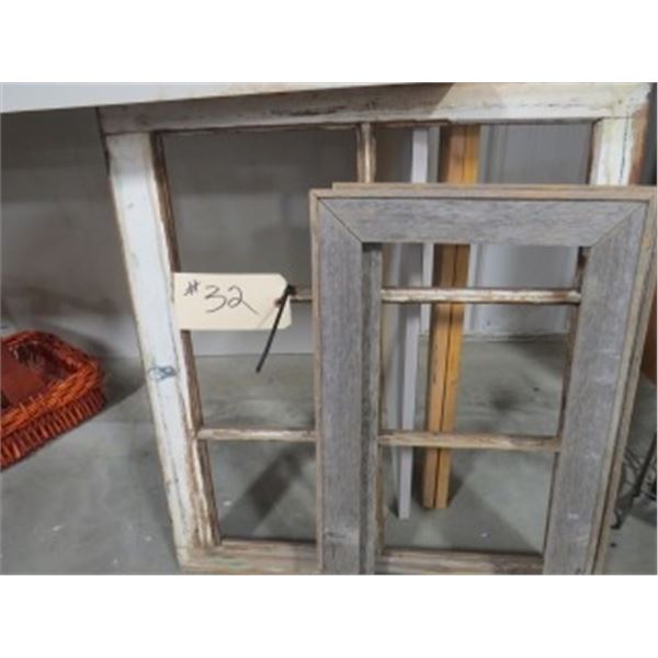 2 OLD WOODEN WINDOW FRAMES (BOTH FOR ONE MONEY)