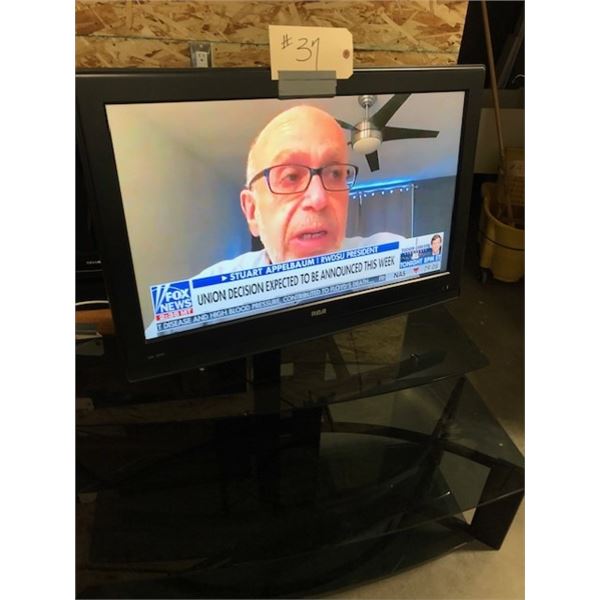 RCA TV C/W MOUNT & GLASS STAND
