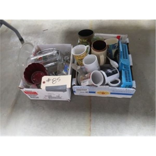 2 BOXES CUPS, ETC
