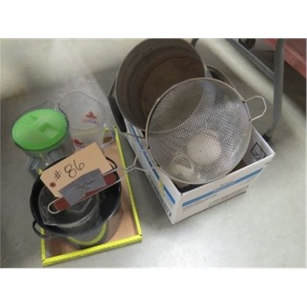 KITCHEN POTS, PITCHERS - 2 BOXES