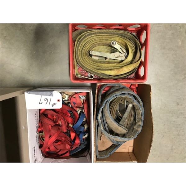 TOW ROPE, TIE DOWNS - 3 BOXES
