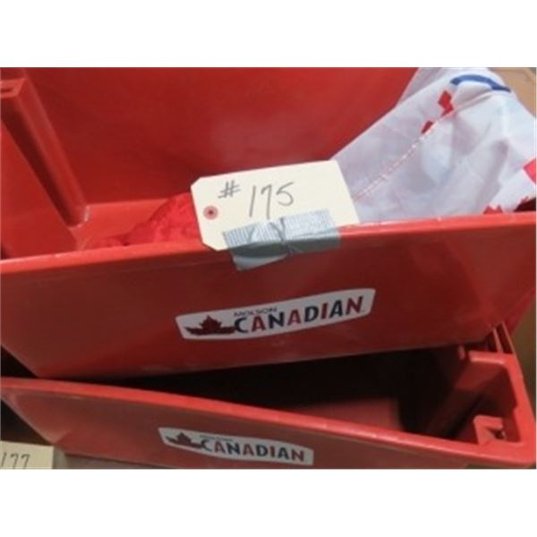 2 CANADIAN BEER TUBS & FLAG