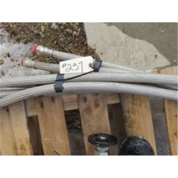 6 - STAINLESS HYDRAULIC HOSES (ALL FOR ONE MONEY)