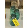Image 1 : 3 GREEN CRACKER QUARTS & NABOB JAR