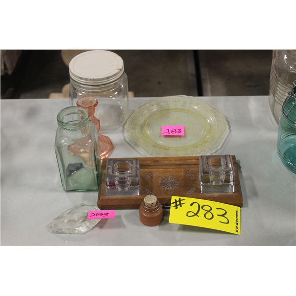 PLATES, CANDLE HOLDERS, GLASS MOUSE