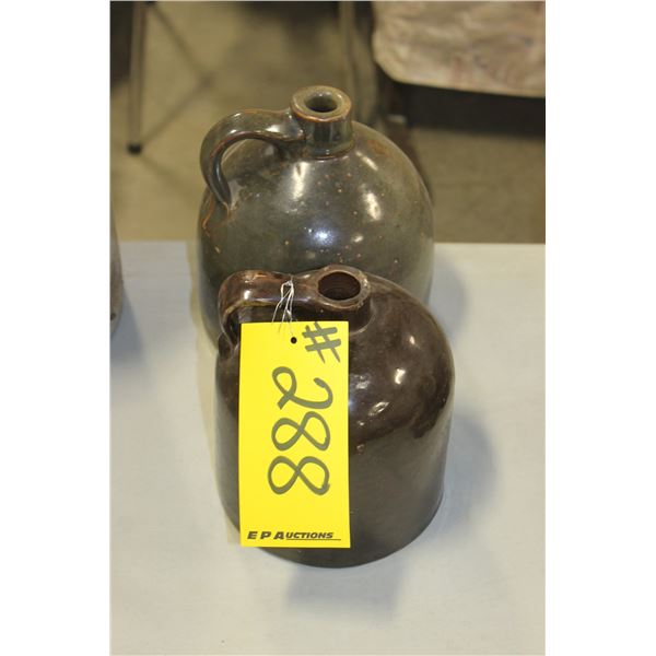 2 - BROWN JUGS (ALL FOR ONE MONEY)