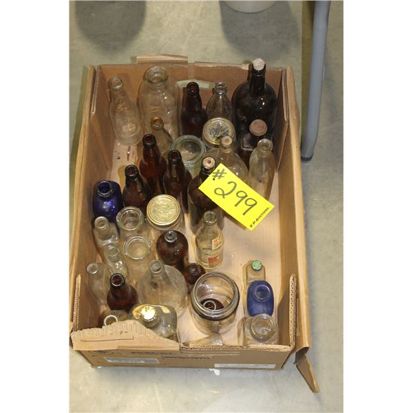 APPROXIMATELY 30 JARS/BOTTLES IN BOX