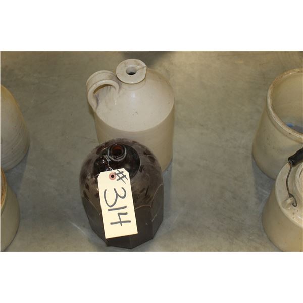 WHISKEY CROCK & BROWN GALLON BOTTLE