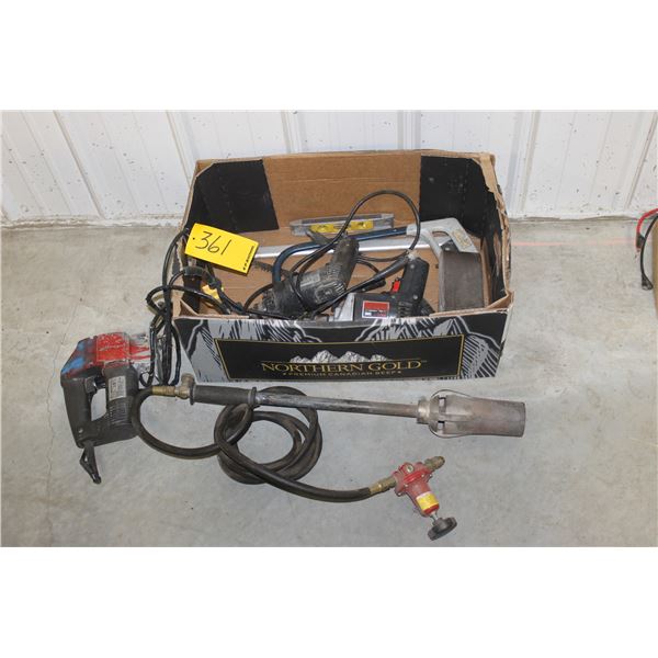 2 DRILLS, JIGSAW, PROPANE TORCH