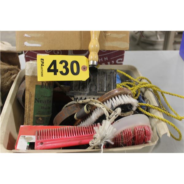 2 BOXES & 1 BAG VET SUPPLIES & GROOMING TOOLS