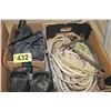 Image 1 : 2 BOXES HALTERS & ROPES, BOX OF FLY NETTING & 2 HOOF COVERS, MISC