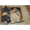 Image 2 : 2 BOXES HALTERS & ROPES, BOX OF FLY NETTING & 2 HOOF COVERS, MISC