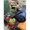 Image 1 : TENT, SLEEPING MATT, FIRE EXTINGUISHER, 5 PROPANE CANNISTERS, COLEMAN HEATER & COLEMAN BURNER