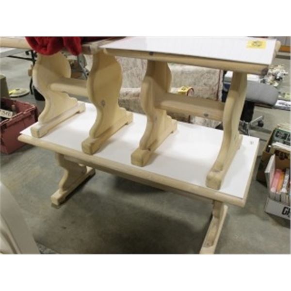 3 PIECE WOOD TABLE SET