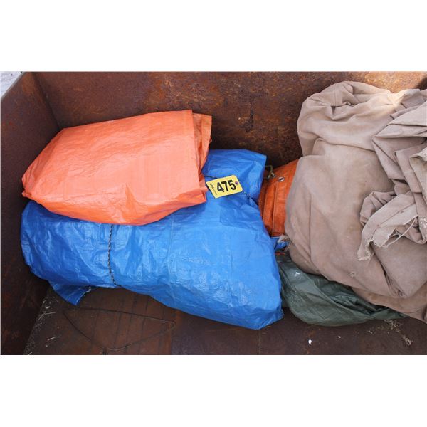 5 TARPS, 4 PLASTIC, 1 CLOTH