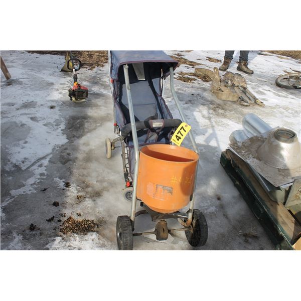 FERTILIZER SPREADER AND BABY STROLLER