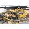 Image 4 : PALLET OF MISCELLANEOUS CORDS, BOOSTER CABLES, BED FRAMES, READY ROD, BUTTING TORCH HOSE, SUBMISABLE