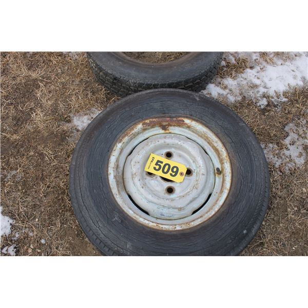 3 - 13" TIRES, ONLY 1 WITH RIM  (ALL FOR ONE MONEY)