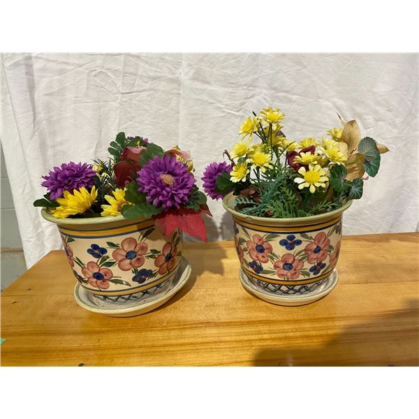 two small floral decor