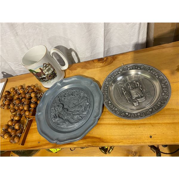 2 Plates, Mug and Rosary