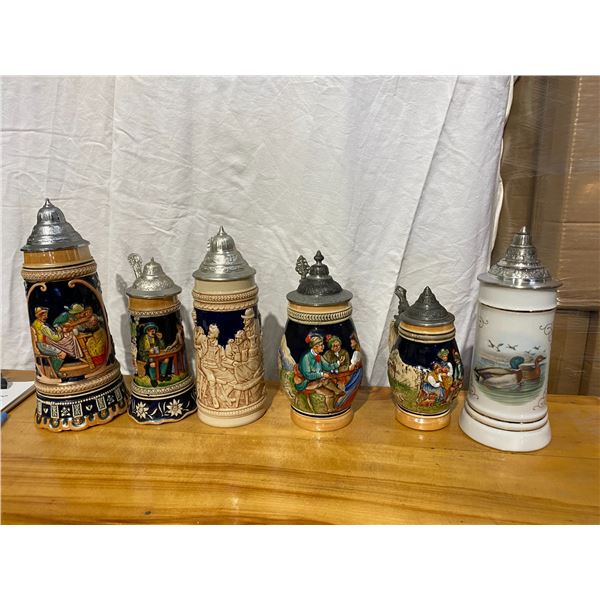 6 German Steins