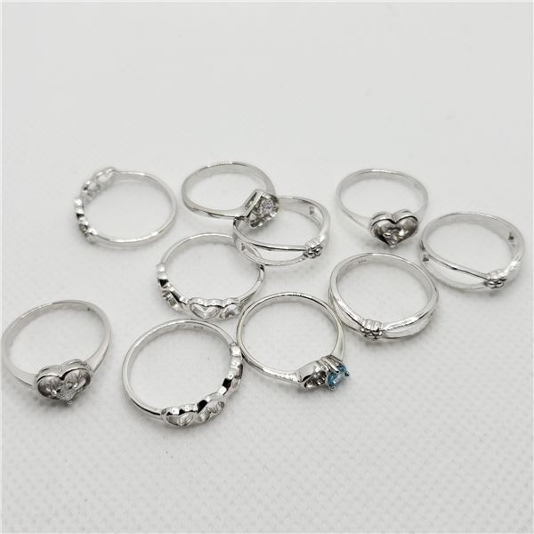 Sterling Silver ring lot 10 pieces