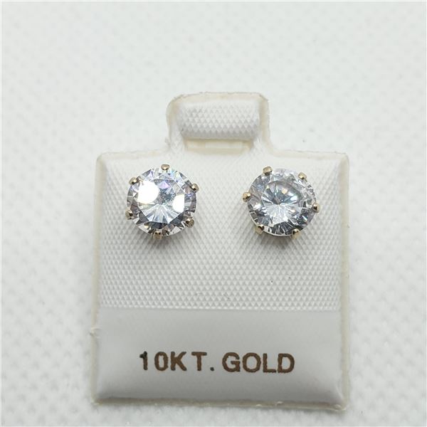 10K Cz 6.5MM earrings