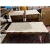 Image 1 : Marble Top 3 pc coffee and end tables