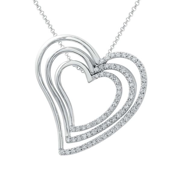 Natural 0.64 CTW Diamond Necklace 18K White Gold - REF-160R2K