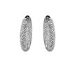 Image 3 : 1.97 CTW White Round Diamond Hoop  Earring 14K White Gold - REF-209H3N