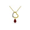Image 1 : Genuine 3.33 ctw Ruby & Diamond Necklace 14KT Yellow Gold - REF-46M2T