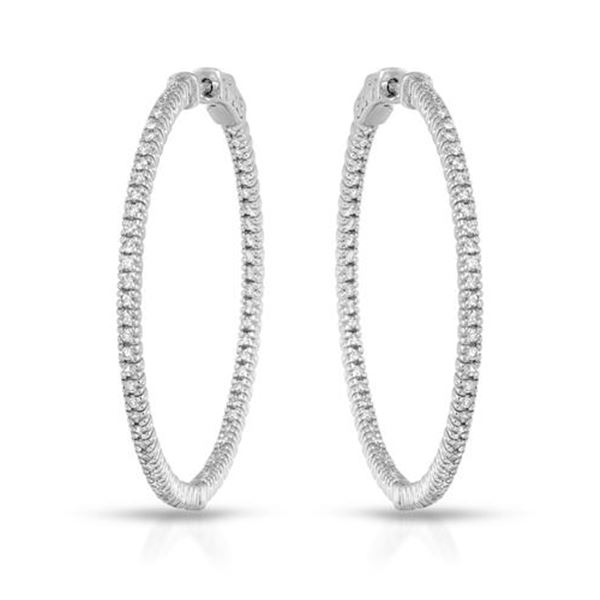 Natural 1.21 CTW Diamond Earrings 14K White Gold - REF-216H9W