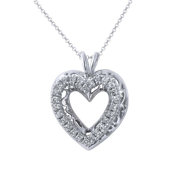 Natural 0.68 CTW Diamond Necklace 14K White Gold - REF-120X6T